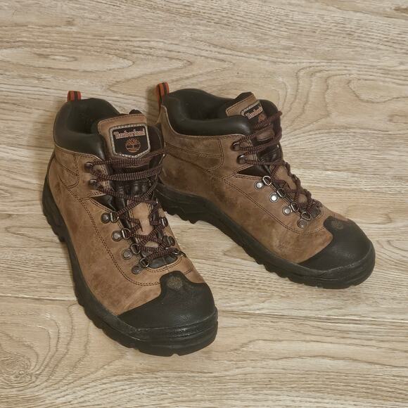Timberland Men's Brown Leather Waterproof Hiking Trail Boots Size 11W Wide - Picture 3 of 8